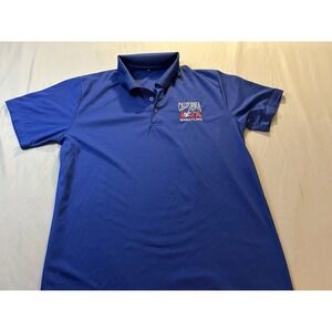 polo shirt with an embroidered "California Wrestling" logo medium